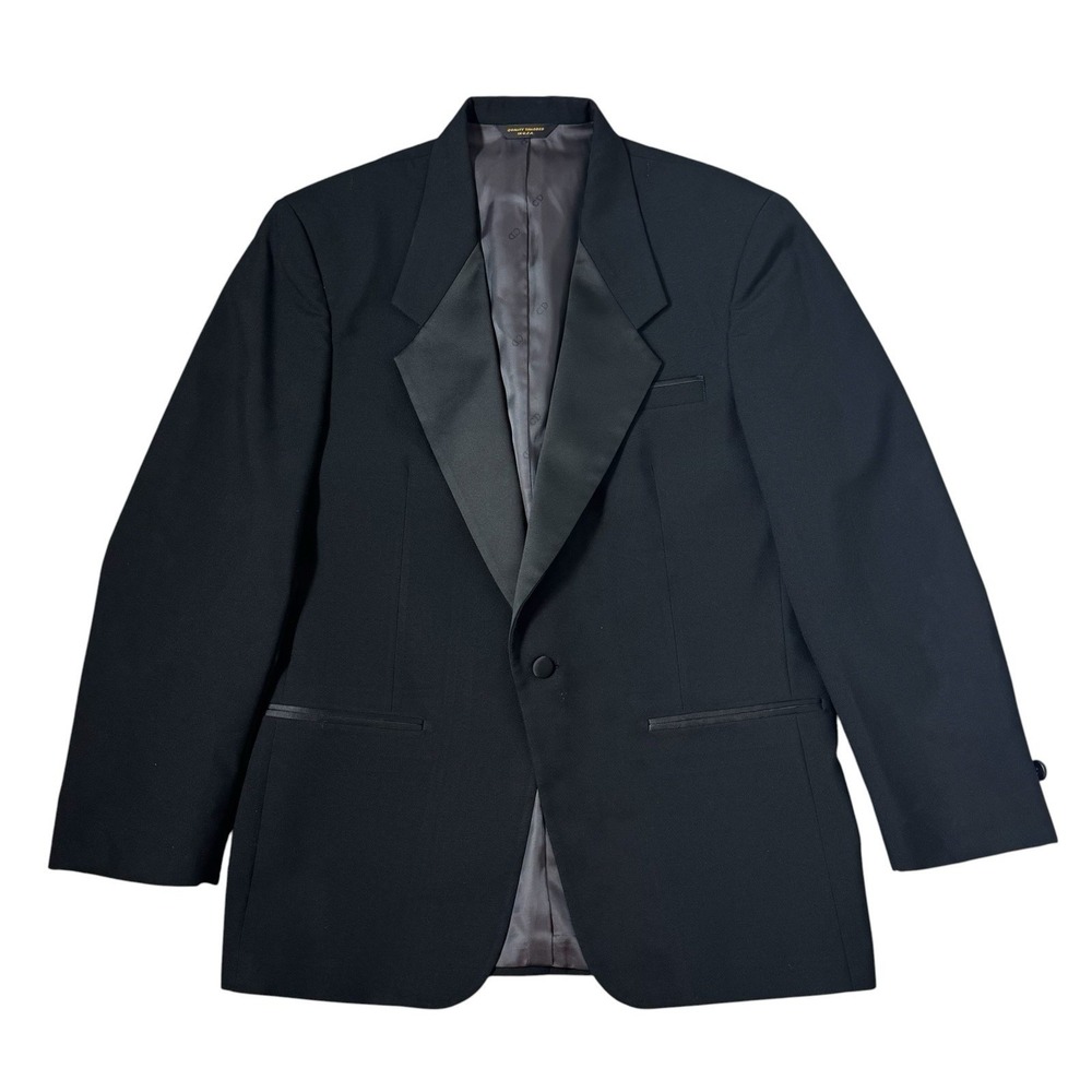 Christian Dior Le Connaisseur Blazer 40R Black Satin Lapel Tuxedo Jacket USA